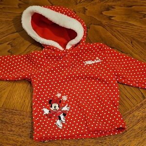 Minnie Mouse Red Polka Dot Hooded Kids Top